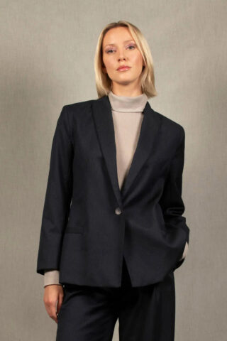 My tailor is Joh - Veste Tailleur Femme Laine Bleu Marine à Rayures – Illusion