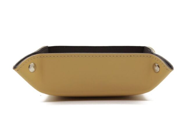 Lavoisier Maroquinier - Vide poche en cuir beige cafe latte