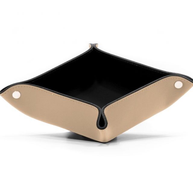 Lavoisier Maroquinier - Vide poche en cuir beige cafe latte