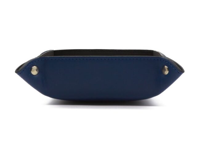 Lavoisier Maroquinier - Vide poche en cuir bleu cobalt