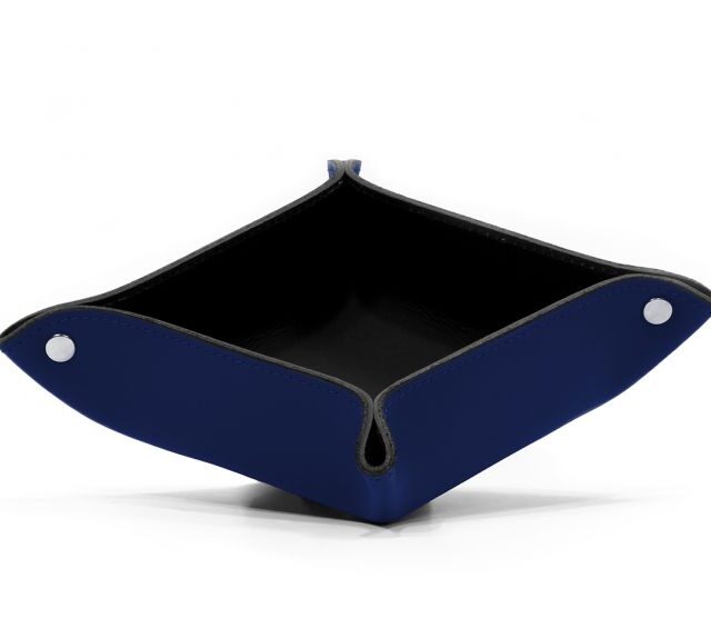 Lavoisier Maroquinier - Vide poche en cuir bleu cobalt