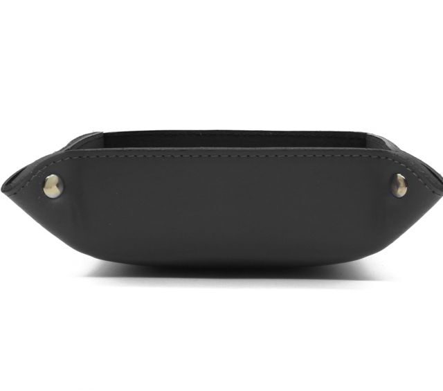 Lavoisier Maroquinier - Vide poche en cuir gris fer