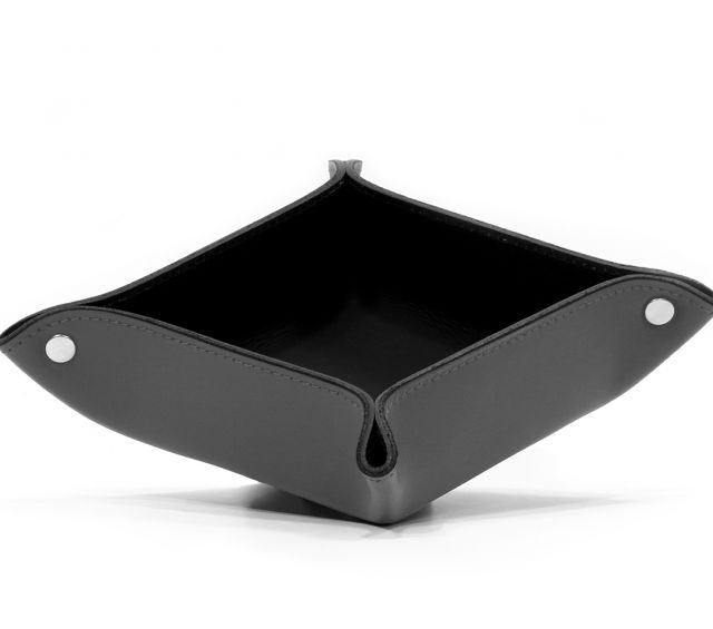 Lavoisier Maroquinier - Vide poche en cuir gris fer