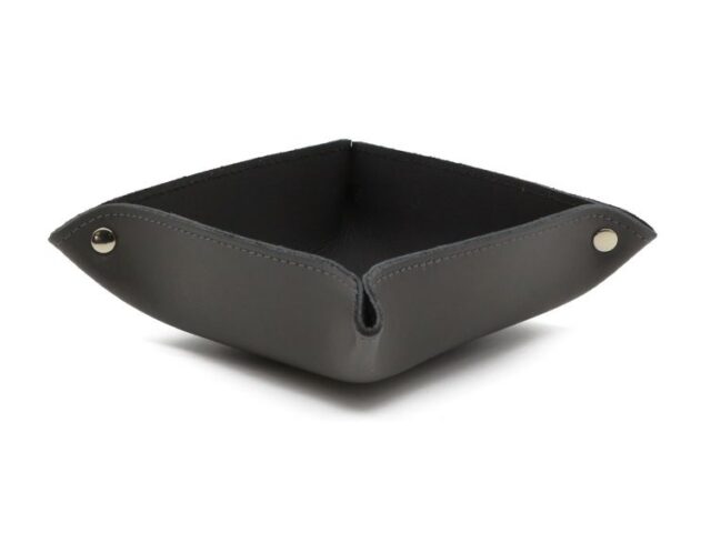 LAVOISIER Maroquinier - Vide poche en cuir gris fer