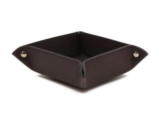 LAVOISIER Maroquinier - Vide poche en cuir marron foncé