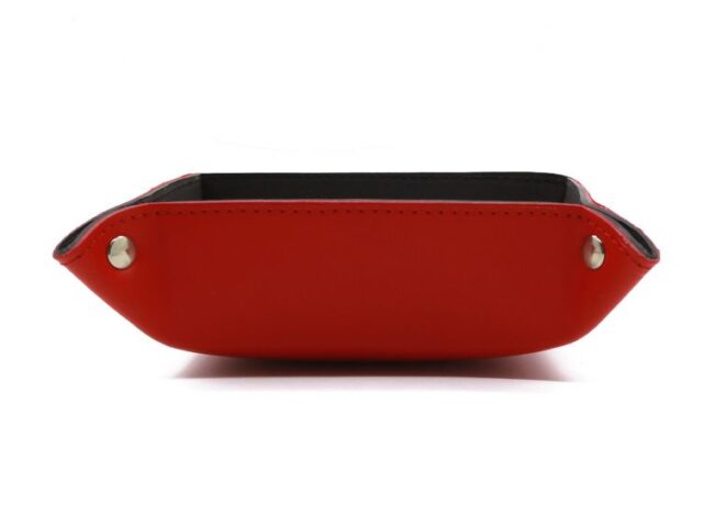 Lavoisier Maroquinier - Vide poche en cuir rouge coquelicot