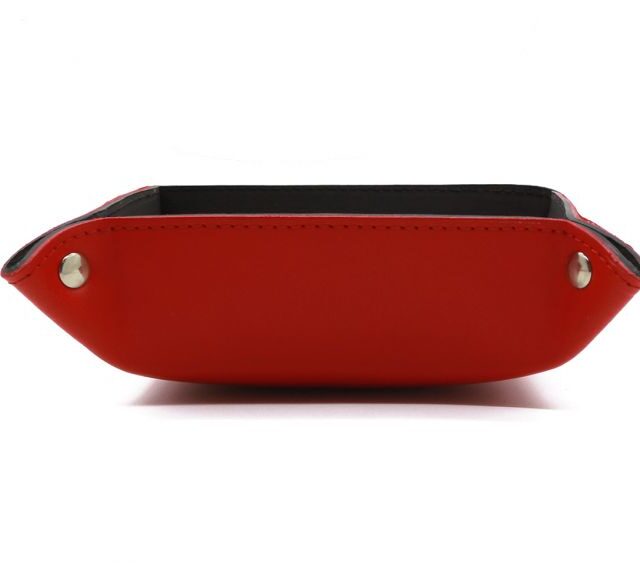 Lavoisier Maroquinier - Vide poche en cuir rouge coquelicot