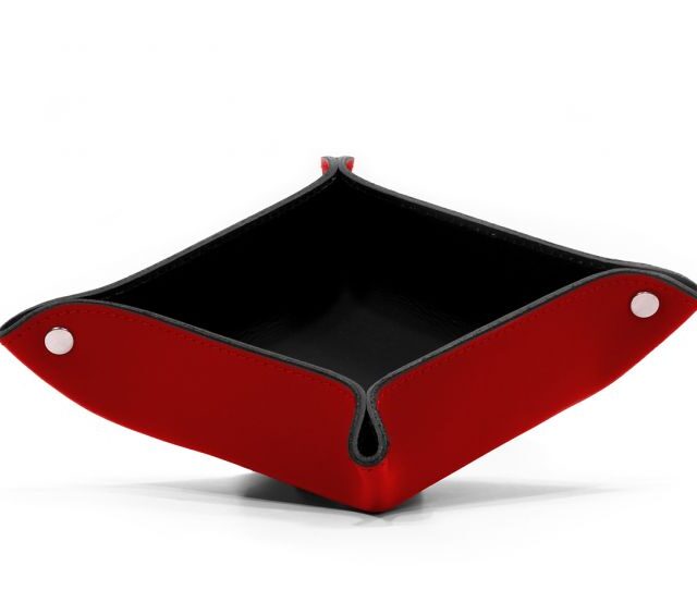 Lavoisier Maroquinier - Vide poche en cuir rouge coquelicot