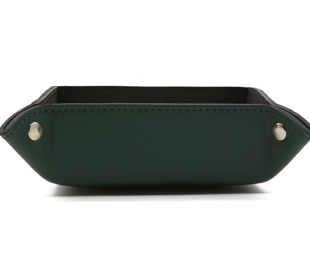 Lavoisier Maroquinier - Vide poche en cuir vert anglais