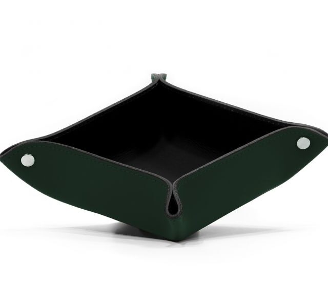 Lavoisier Maroquinier - Vide poche en cuir vert anglais