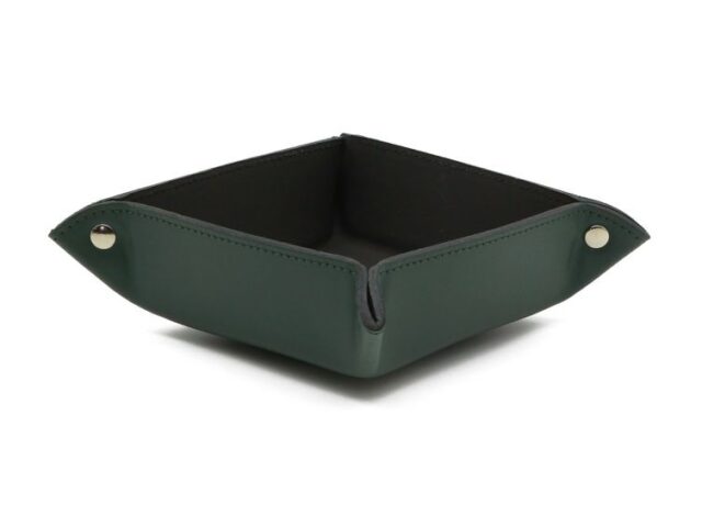 LAVOISIER Maroquinier - Vide poche en cuir vert anglais