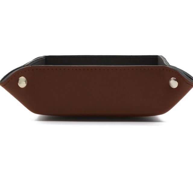 Lavoisier Maroquinier - Vide poche en cuir marron