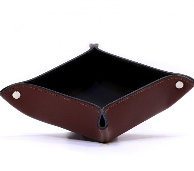 Lavoisier Maroquinier - Vide poche en cuir marron