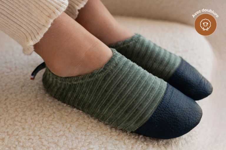 Les Pas Petits - Les Petits Velours Gris vert
