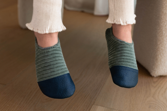 Les Pas Petits - Les Petits Velours Gris vert