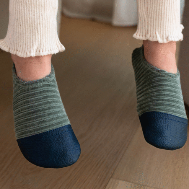 Les Pas Petits - Les Petits Velours Gris vert