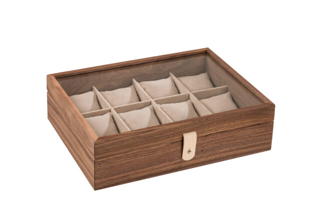 Manufacture Jacquemin - Coffret à montres en noyer avec couvercle vitré - XL