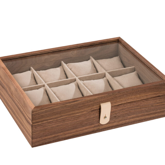 Manufacture Jacquemin - Coffret à montres en noyer avec couvercle vitré - XL