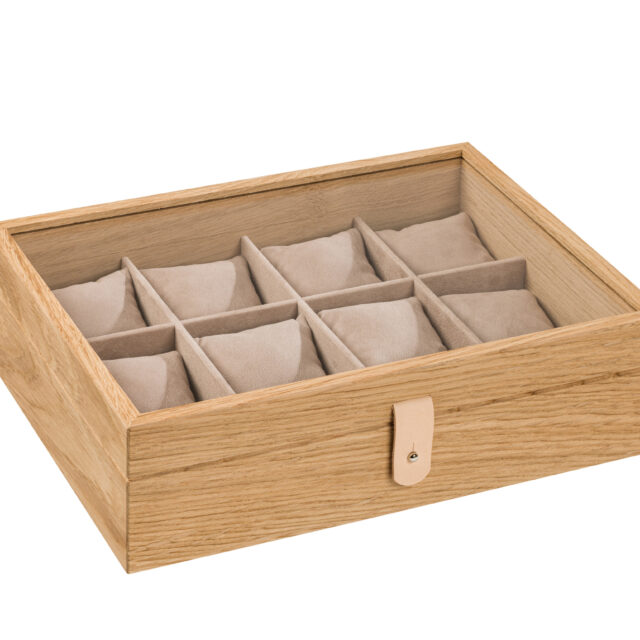 Manufacture Jacquemin - Coffret à montres en chêne avec couvercle vitré - XL