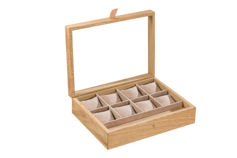 Manufacture Jacquemin - Coffret à montres en chêne avec couvercle vitré - XL