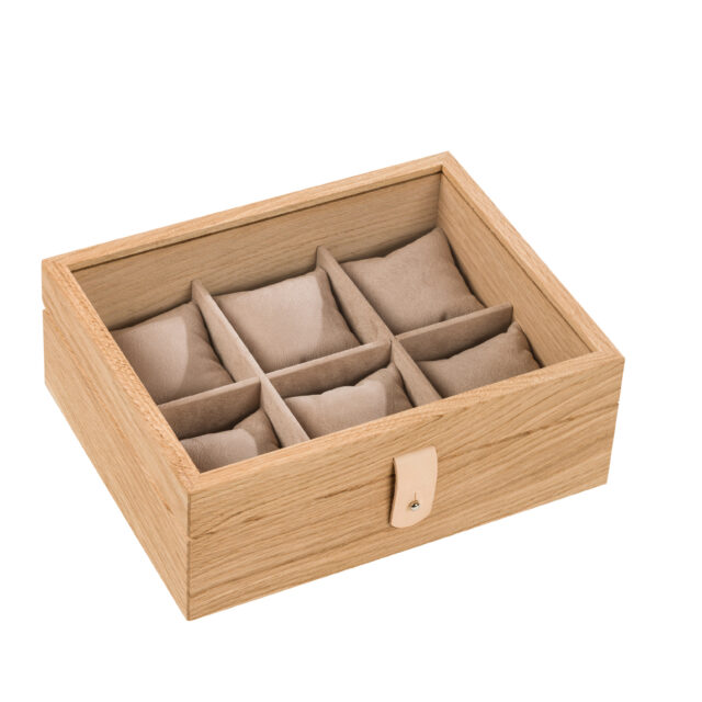 Manufacture Jacquemin - Coffret montres en chêne avec couvercle vitré - Grand modèle