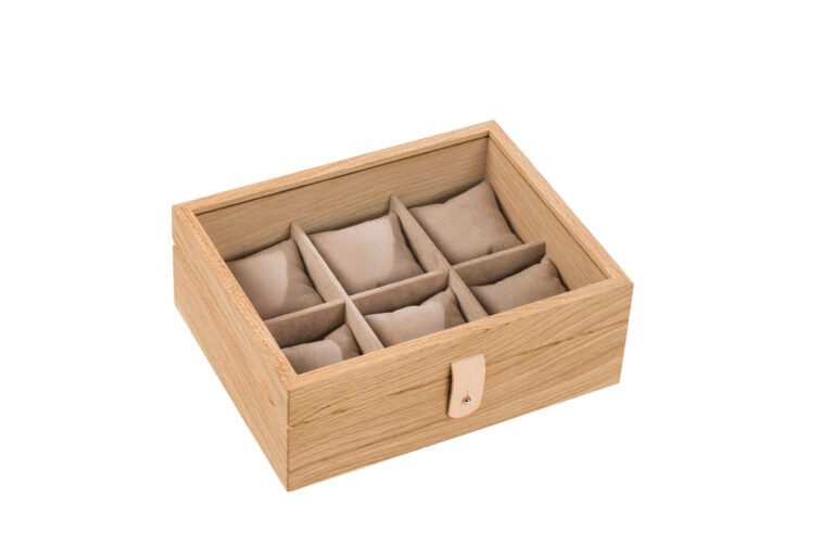 Manufacture Jacquemin - Coffret montres en chêne avec couvercle vitré - Grand modèle