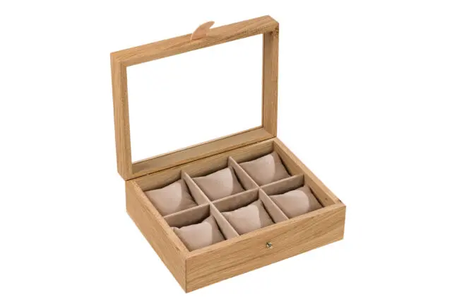 Manufacture Jacquemin - Coffret montres en chêne avec couvercle vitré – Grand modèle