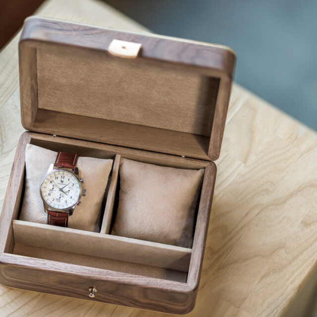 Manufacture Jacquemin - Coffret à montres Noyer Petit modèle - 2 montres