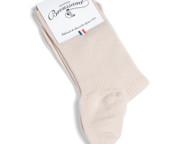 Maison Broussaud - Les non-comprimantes - chaussettes femme - coton beige