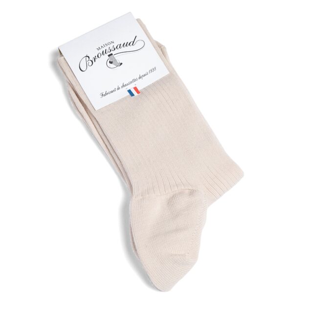 Les non-comprimantes – chaussettes femme – coton beige par la marque Maison Broussaud Maison Broussaud - Les non-comprimantes – chaussettes femme – coton beige