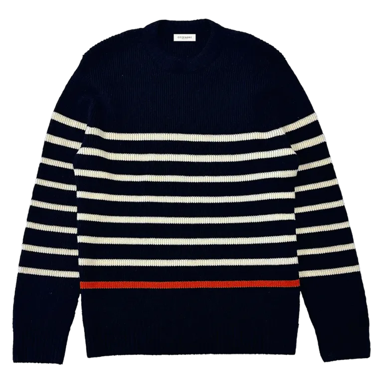 Pulls chevrets raye marine ecru Cézembre - Pull CHEVRETS Rayé - Marine écru / XL