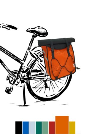 Sacoche 25L – Duo ou solo Orange Une seule par la marque Atelier de la Baleine à Bosse Atelier de la Baleine à Bosse - Sacoche 25L – Duo ou solo Orange Une seule