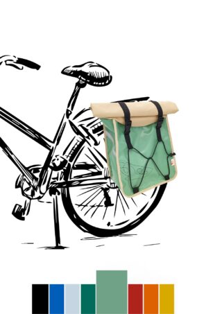 Atelier de la Baleine à Bosse - Sacoche 25L  Duo ou solo Vert deau Une seule