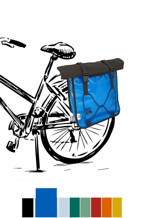 Atelier de la Baleine à Bosse - Sacoche Cyclorandonnée – Nomade Bleu franc Une seule