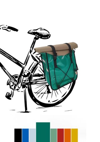 Atelier de la Baleine à Bosse - Sacoche 25L – Duo ou solo Vert émeraude Une seule