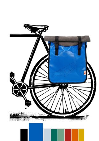 Atelier de la Baleine à Bosse - Sacoche vélo / Sac à dos  BARDALEINE Bleu franc