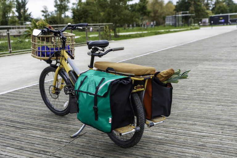 L'Atelier de la Baleine à Bosse - Sacoche vélo longtail / Midtail - CARGOLAINE Une seule Noir