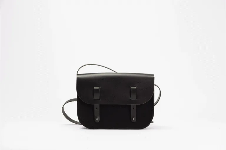 Monébari - Sac besace en toile et cuir - noir complet