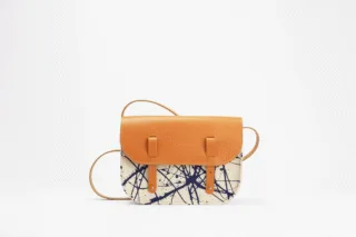 Monébari - Sac besace en toile et cuir  Édition Les Traits Bleus