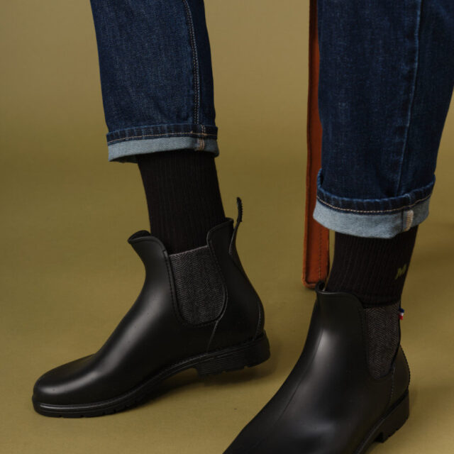 Montlimart - BOOTS MONTPLUIE NOIR CHEVRONS