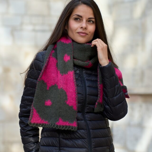 Maison Bonnefoy - Echarpe Céline Militaire-Fushia