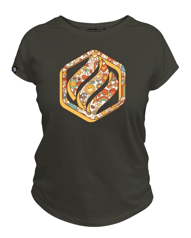 Adrénagliss - T-shirt femme Made in France en coton bio | Modèle Flower Power