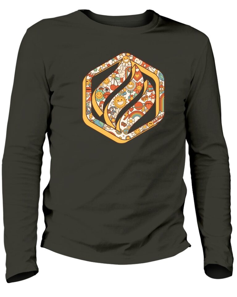 Adrénagliss - Tee-shirt homme manches longues coton bio – Made in France | Modèle Flower Power