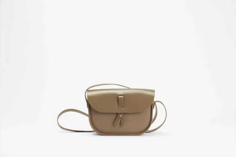 Monébari - Sac à bandoulière - en gomme et en cuir - taupe complet