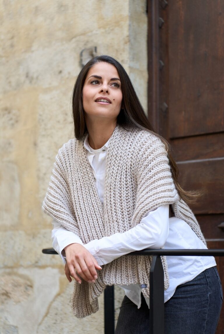 gilet colombe 2 maison-bonnefoy - Poncho Colombe – Ficelle (Colombe)