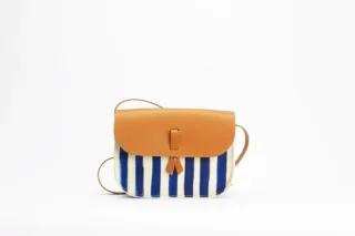 Monébari - Sac à bandoulière en toile et cuir – Le 27 – Rayé