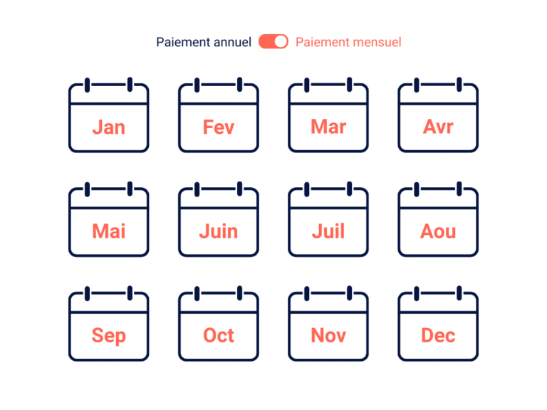 Marques de France - Calendrier de paiement mois