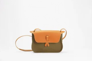 Monébari - Sac à main en toile et cuir  Le Pagode  kaki