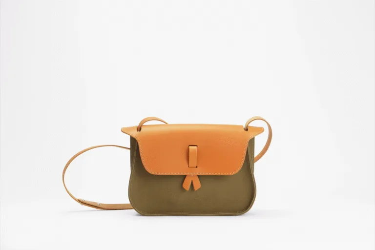 Monébari - Sac à main en toile et cuir - Le Pagode - kaki
