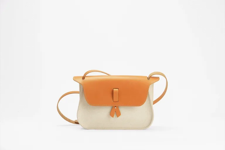 Monébari - Sac à main en toile et cuir - Le Pagode - lin et coton